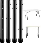 4 Packs Folding Table Leg Extenders, Highly Durable Steel Risers, Table Leg Exte