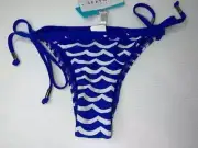 SEAFOLLY NEW WITH TAGS LADIES TIDAL WAVE BLUE TIE SIDE BIKINI PANTS SIZE 10