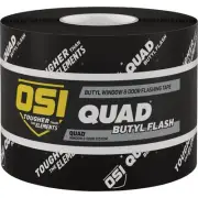 OSI QUAD 4 In. x 75 Ft. Butyl Flash Self-Adhering Flexible Flashing Tape, Black