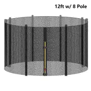 Round Trampoline Safety Net Replacement for 12FT 8 Pole Round Trampoline Outdoor