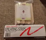 Waxing Supplies Epilating Strips 3"x9" 100 Ct. Large Applicator Sticks 6x3/4 In.