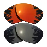 Black&Orange Red Polarized Replacement Lenses for-Oakley Jupiter Sunglasses
