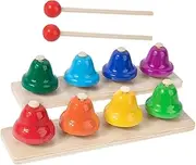 KOMBIUDA 1 Set Bell Bells Hand Tambourine Bell Instrument Tone Tambourines Hand Bell Ring for Musical Instruments Desk Bell Bell Instrument Colorful Wooden