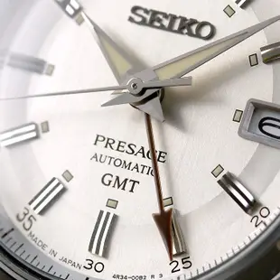 【SEIKO】精工 Presage Style 60s系列 SSK011J1 GMT 皮錶帶 機械男錶 白/銀