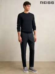 Reiss Navy Split Technical Drawstring Trousers (B16680) | $260