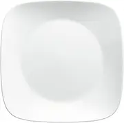 [CORELLE] Vitrelle 4-Pieces 10.25" Glass Dinner Plates, Chip & Crack Resistant Glass Dinnerware Set Plates, Pure White