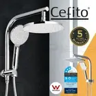 Cefito Shower Head Set Handheld Brass Mixer Taps High Pressure Chrome 8''/9''