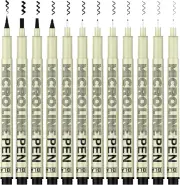 KERIFI Micro-Pen Fineliner Ink Pens, 12 Pack Black Micro Fine Point Drawing Pens