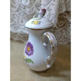 Vintage Meissen 德國麥森 瓷器/手繪 花卉 描金 茶壺
