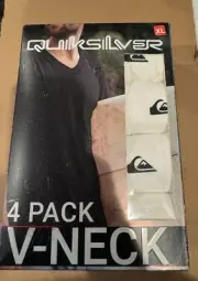 Quick Silver Men's 4 Pack Premium Cotton V-Neck Tees Holiday SALE! NEW with TAGS