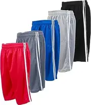 BROOKLYN VERTICAL Boys 5-Pack Athletic Mesh Basketball Shorts with Pockets| Sizes 2T to 14/16