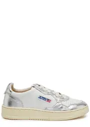 Autry Medalist Panelled Metallic Leather Sneakers - Silver - 38 (IT38 / UK5) 38 (IT38 / UK5)