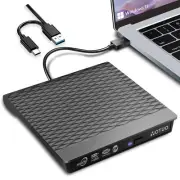 External CD/DVD Drive for Laptop Desktop PC MacBook Windows Linux OS