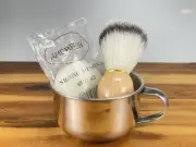 Men's Faux Badger Hair Wooden Handle Shaving Brush Soap Mug Bowl with handle 3PC