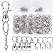 120PCS Swivel Snap Hook with Key Chain Rings Set for Keychain Lanyard, Crafts