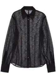 Helmut Lang Lace Shirt - Black - XS (UK6 / XS) XS (UK6 / XS)