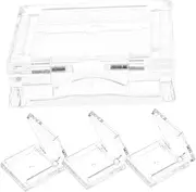 4pcs Transparent Square Mini Eyeshadow Box Small Eyeshadow Pans Mini Eye Palette Blush Eyeshadow Palette Empty Blusher Case Lip Tint Highlighter Makeup Mini Eyeshadow Pans Plastic