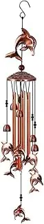 35 Inch Wind Chimes Retro Dolphin Bells Soothing Melodic Tones for Patio Garden