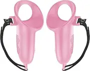 [Generic] Controller Handle Cover Adjustable -Lost Strap Compatible for Quest 3 Accessories Pink