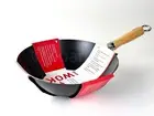 Dexam Non-Stick Standard Gauge Carbon Steel wood handle 27cm 10.5 Inches Wok