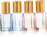 OATIPHO 4Pcs Roller Ball Bottles with Caps Portable Essential Oil and Perfume Dispenser Containers for Travel Elegant Design and Versatile Use