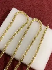 24 Inches 10 Kt Yellow Gold Spiral Chain Lobster Lock Scrap Or Wear 3mm