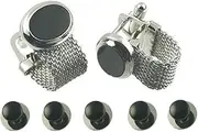 [Select Gifts] Dress Studs Onyx Cufflinks Dinner Shirt Set Boxed, 12
