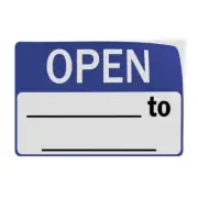 Horizontal Vinyl Stickers Open to Business Sign Business Hours Sign Property