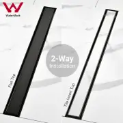 600mm Black 2-Way Tile Insert Shower Grate Linear Floor Drain 50mm Waste Outlet