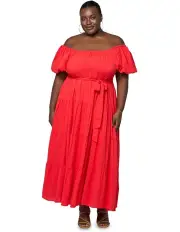 [Indigo Tonic] Aria Tiered Maxi Dress in Red