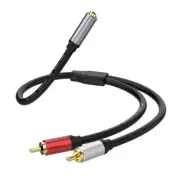 1 to 2 Auditory Cable 3.5mm to 2RCA Auditory Adapter Cord Smooth Connection