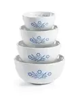 ❤️ 4-pc CorningWare Corelle CORNFLOWER BLUE Stoneware MEASURING PREP BOWL SET