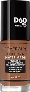 [COVERGIRL] TruBlend Matte Made Liquid Foundation - D60 Toasted Almond For Women 1 oz Foundation