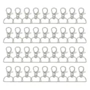 3/4"Swivel Clasps Clips, 60Pcs Lobster Clasp Snap Hooks with D Ring, Silver Tone