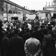 Gathering Citroen Strikers After Grenelle Agreements Paris 1968 Old Photo