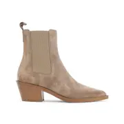 [Gianvito Rossi] Gianvito Rossi-Beige Suede Leather Ankle Boots-Donna 37 IT