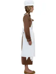 Victorian Apron & Mob Cap Girl Costume