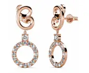 Rose Gold Twisted Knot Dangle Earrings Embellished with Swarovski crystals