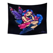 Butterfly Fairy a Little Shy Tapestry