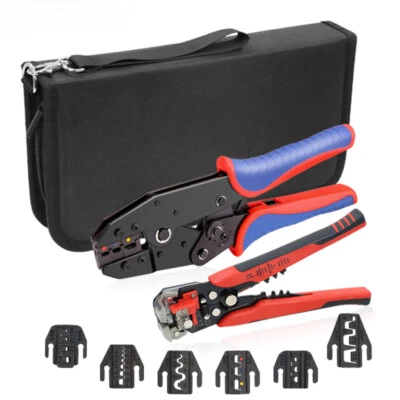 Crimping Tools for Heat Shrink Non-Insulated Ferrules Ratcheting Pliers New