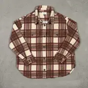 American Eagle Oversized Plaid Fleece & Love Shacket Womens Jacket Size L NWT