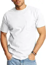 [Hanes] Men's Short Sleeve Pocket Tee Value Pack (Available in 1 Or 2 Pack)