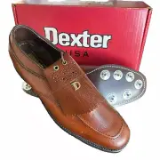 VTG Dexter Leather Fringe Kiltie Golf Shoe NIB Steel Spike MENS 12 M RARE F711-9