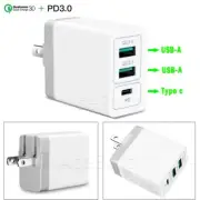 High Efficiency 3Port QC3.0 Adapter Charger for Samsung Galaxy Note 9 SM-N960U