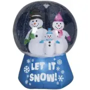 6' LED Snowmen Family Let It Snow Globe Inflatable Outdoor Yard Christmas Decor