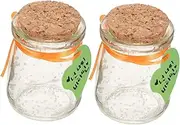 2Pcs Luminous Wishing Bottle Transparent Glass Storage Drift Bottles for Messages DIY Projects Corked Jars for Creative Decor and Surprises