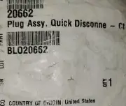 BL020662 Blodgett Convection Oven Plug Assembly Quick Disconnect