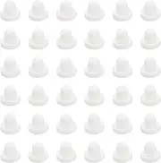 uxcell 60Pcs Soft Silicone Earring Backs, 1/4" Rubber Ear Back Pads Clutch Stopper Earring Backing Replacements for Fish Hook Earring Studs Hoops, White