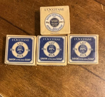 NEW L’OCCITANE Milk Soap 50g/1.7oz each Pure Vegetable Soap Shea Butter Set Of 4