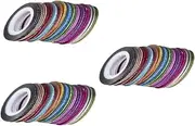 Healvian 156 Rolls Shining Nail Art Stickers and Tape - Gold and Silver Thread for Manicure DIY Decoration